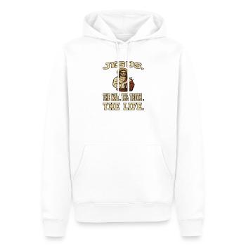 Jesus . The Way. The Truth. The Life. - Christen - Männer Premium Bio Hoodie - Weiß - Vorne - Nico (187cm)