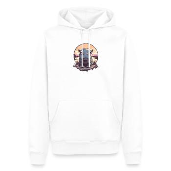 Sonnenuntergang Hippo Illustration - Männer Premium Bio Hoodie - Weiß - Vorne - Nico (187cm)