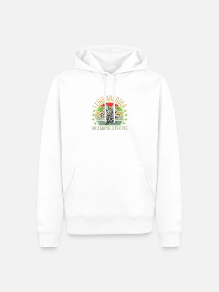 I Like Arugula And Maybe Three People Vintage - Männer Premium Bio Hoodie - Weiß