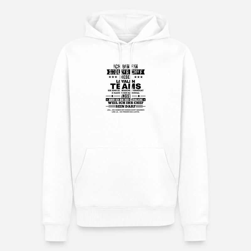 Stolzer Chef von einem loyalen Team - Männer Premium Bio Hoodie - Weiß