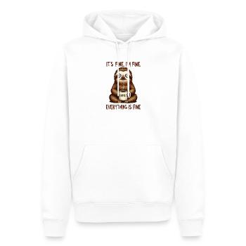 It's okay, I'm fine coffee sloth humor - Men’s Premium Organic Hoodie - white - Front - Nico (187cm)
