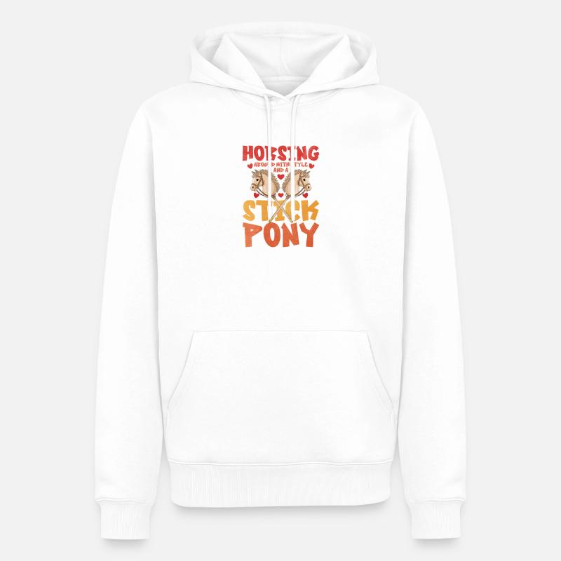 S’amuser Stick Pony Hobby Cavalier - Sweat à capuche Premium bio Homme - blanc