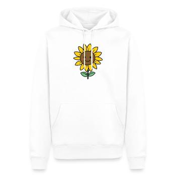 Cheerful Sunflower Cartoon - Men’s Premium Organic Hoodie - white - Front - Nico (187cm)