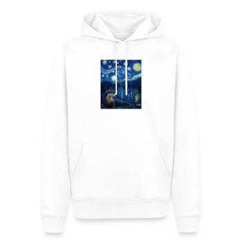 Loutre Van Gogh - Sweat à capuche Premium bio Homme - blanc - Devant - Nico (187cm)