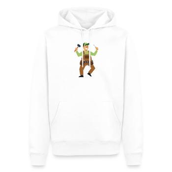 Working Hero Craftsman - Men’s Premium Organic Hoodie - white - Front - Nico (187cm)