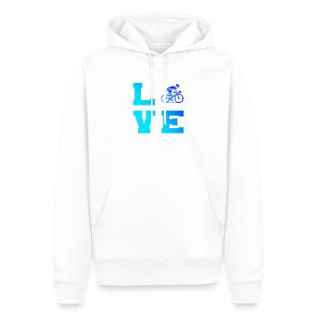 Motif emblématique du vélo de route - Sweat à capuche Premium bio Homme - blanc - Devant - Nico (187cm)