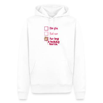 39 Single Taken Having A Hobby Horse - Men’s Premium Organic Hoodie - white - Front - Nico (187cm)