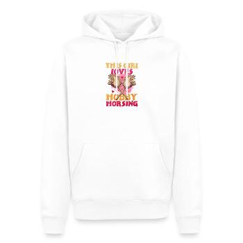 Cette fille adore le hobbyhorsing - Sweat à capuche Premium bio Homme - blanc - Devant - Nico (187cm)