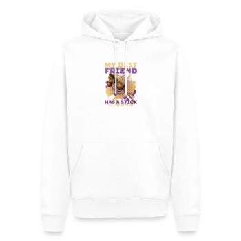 50 My Best Friend Has A Stick And I Neigh For H - Men’s Premium Organic Hoodie - white - Front - Nico (187cm)