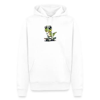 Skater alligator with sunglasses - Men’s Premium Organic Hoodie - white - Front - Nico (187cm)