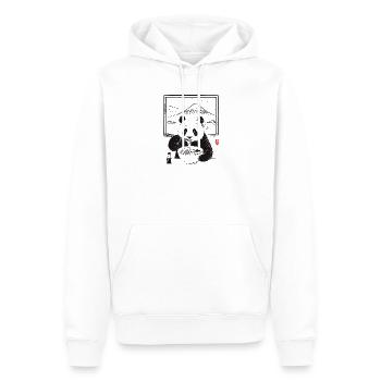 Ramen Panda - Men’s Premium Organic Hoodie - white - Front - Nico (187cm)