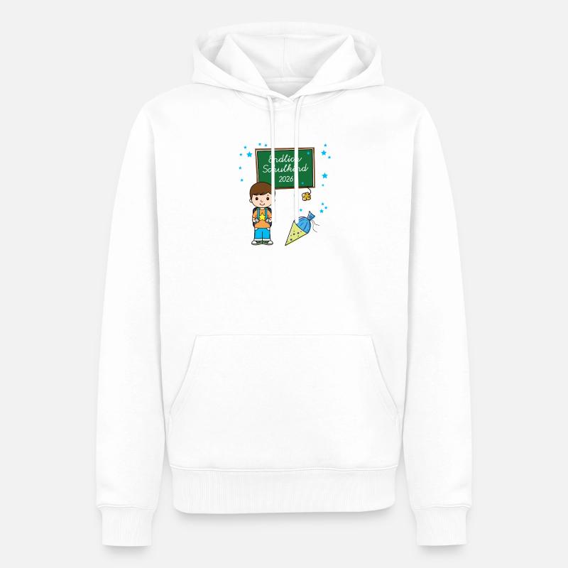 Endlich Schulkind 2026 Einschulung Schule Anfang - Männer Premium Bio Hoodie - Weiß