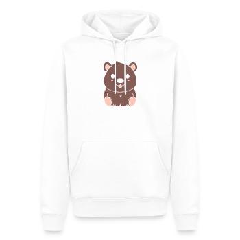 wombat - Sweat à capuche Premium bio Homme - blanc - Devant - Nico (187cm)