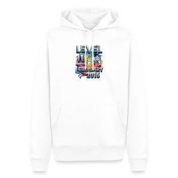 Niveau 11 ans débloqués depuis l’anniversaire de 2015 - Sweat à capuche Premium bio Homme - blanc - Devant - Nico (187cm)
