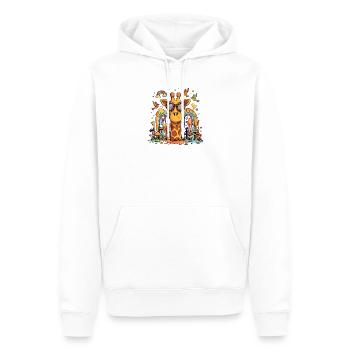Giraffe im Regenbogenwald - Männer Premium Bio Hoodie - Weiß - Vorne - Nico (187cm)