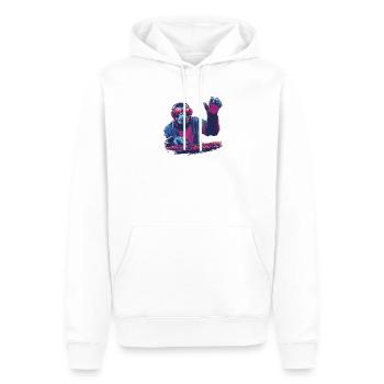 Cooler DJ-Affe - Männer Premium Bio Hoodie - Weiß - Vorne - Nico (187cm)
