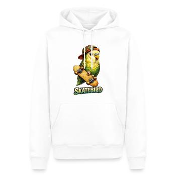 Skatebird – Perroquet tropical avec skateboard & Ca - Sweat à capuche Premium bio Homme - blanc - Devant - Nico (187cm)