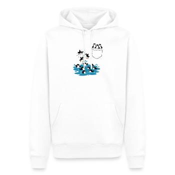 Pinguin Sprung ins Wasser Pocket Design - Männer Premium Bio Hoodie - Weiß - Vorne - Nico (187cm)