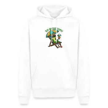 Sommerfrosch im Strandstuhl - Männer Premium Bio Hoodie - Weiß - Vorne - Nico (187cm)