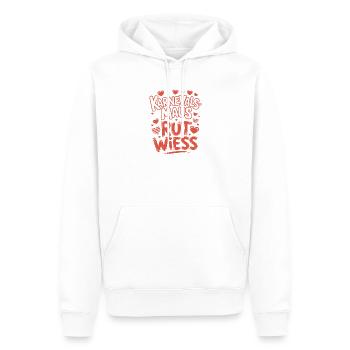 Souris de Carnaval, Rut, Wiess, Cologne, Cologne, Souris de Carnaval, - Sweat à capuche Premium bio Homme - blanc - Devant - Nico (187cm)