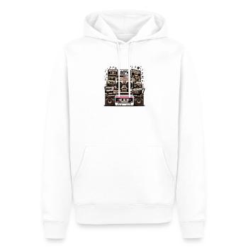 Kassetten-Ära Boombox Collage - Männer Premium Bio Hoodie - Weiß - Vorne - Nico (187cm)