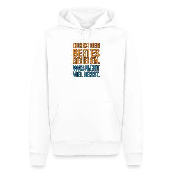 Du hast dein Bestes gegeben was nicht viel heißt - Männer Premium Bio Hoodie - Weiß - Vorne - Nico (187cm)