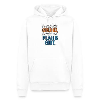 Du bist der Grund warum es Plan B gibt - Männer Premium Bio Hoodie - Weiß - Vorne - Nico (187cm)