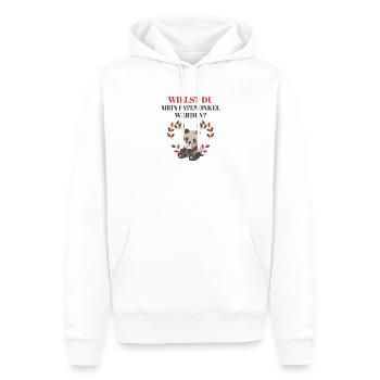 WILLST DU MEIN PATENONKEL WERDEN PATE ONKEL FRAGEN - Männer Premium Bio Hoodie - Weiß - Vorne - Nico (187cm)