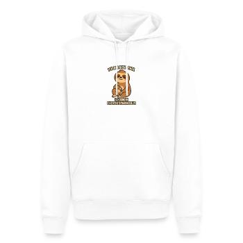 ICH BIN NICHT FAUL - IM ENERGIESPARMODUS - Männer Premium Bio Hoodie - Weiß - Vorne - Nico (187cm)
