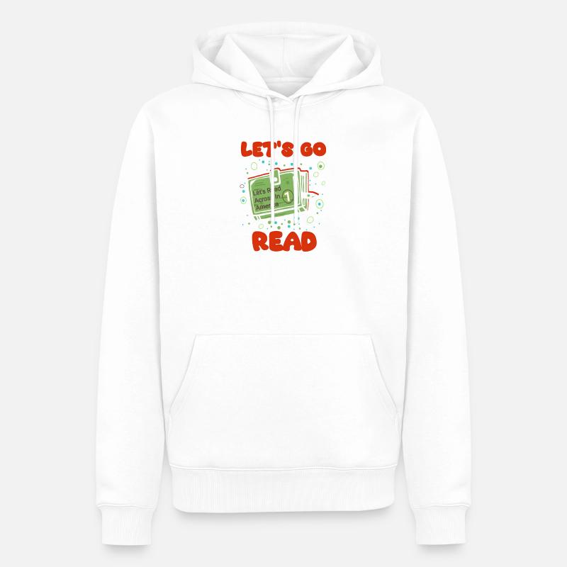 Lesen Sie Quer durch Amerika - Männer Premium Bio Hoodie - Weiß