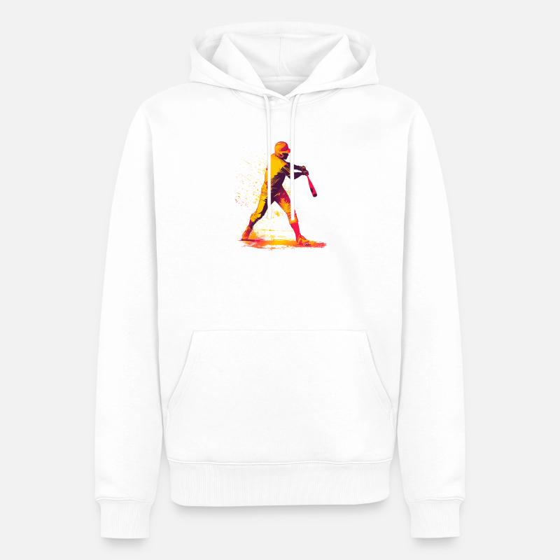 Farbexplosion Baseball-Schläger - Männer Premium Bio Hoodie - Weiß
