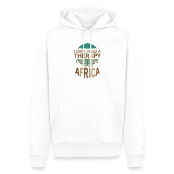 Safari Afrique : Savane faunique du Serengeti - Sweat à capuche Premium bio Homme - blanc - Devant - Nico (187cm)