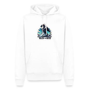 Drachenhimmel über Bergkette - Männer Premium Bio Hoodie - Weiß - Vorne - Nico (187cm)
