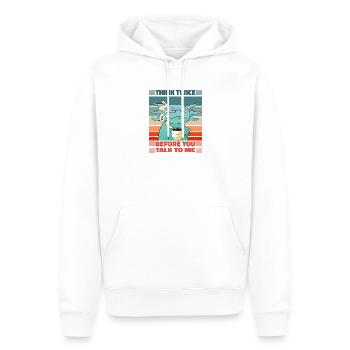 Think Twice Axolotl Kaffee Morgenmuffel Design - Männer Premium Bio Hoodie - Weiß - Vorne - Nico (187cm)