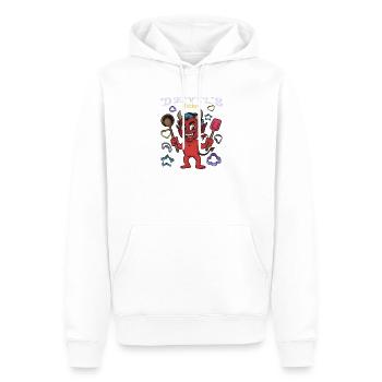Devil's Kitchen Cooking Devil - Men’s Premium Organic Hoodie - white - Front - Nico (187cm)