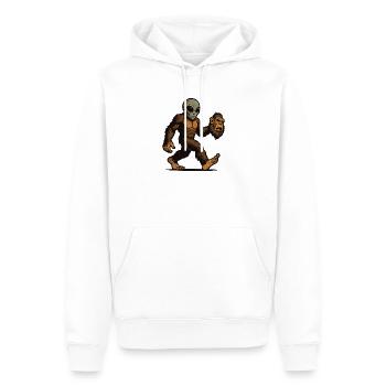 Bigfoot Alien Sasquatch UFO Science Fiction - Männer Premium Bio Hoodie - Weiß - Vorne - Nico (187cm)