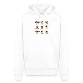Lustige Turnende Mops Cheerleader Reihe - Männer Premium Bio Hoodie - Weiß - Vorne - Nico (187cm)
