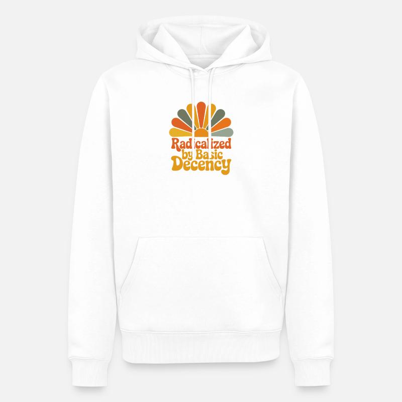 Radicalized by Basic Decency - Männer Premium Bio Hoodie - Weiß