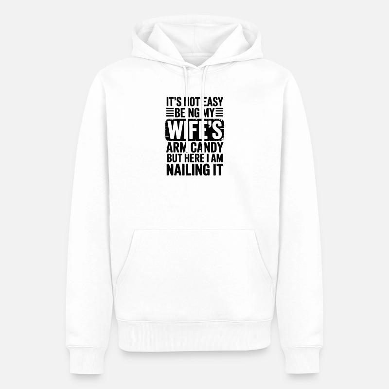 Ehefrau Sprüche Ehefrauen Lustige Ehefrau Geschenk - Männer Premium Bio Hoodie - Weiß