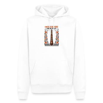 Circular breathing, inner peace | Didgeridoo - Men’s Premium Organic Hoodie - white - Front - Nico (187cm)