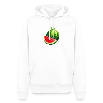 Pastèque - Sweat à capuche Premium bio Homme - blanc - Devant - Nico (187cm)