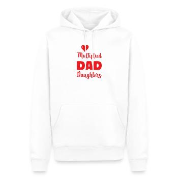 Dad father of three girls daughters - Men’s Premium Organic Hoodie - white - Front - Nico (187cm)