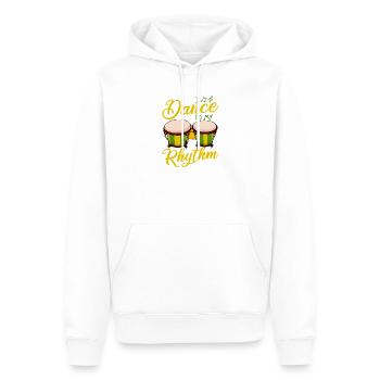 Dance To My Rhythm Colorful Bongo Drum Design - Männer Premium Bio Hoodie - Weiß - Vorne - Nico (187cm)