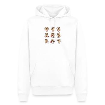 Dessin animé du batteur carlin pour batteurs - Sweat à capuche Premium bio Homme - blanc - Devant - Nico (187cm)
