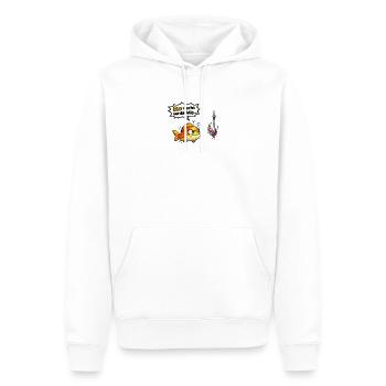 Poisson Poisson Humour Don Don - Sweat à capuche Premium bio Homme - blanc - Devant - Nico (187cm)