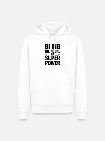 Fremdsprache Sprüche Lustige Fremdsprache Geschenk - Männer Premium Bio Hoodie - Weiß