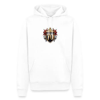 70 Number of Coats of Arms - Men’s Premium Organic Hoodie - white - Front - Nico (187cm)
