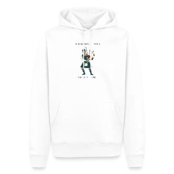 Der Dudelsack: Wer gibt den Ton an? - Männer Premium Bio Hoodie - Weiß - Vorne - Nico (187cm)