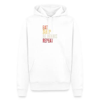 Mange, dors Be Dennis, répète le nom rétro - Sweat à capuche Premium bio Homme - blanc - Devant - Nico (187cm)