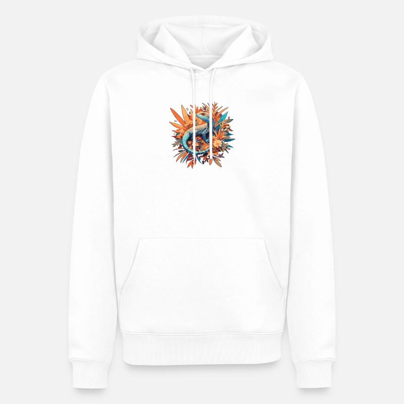 Eidechsen Eidechse - Männer Premium Bio Hoodie - Weiß